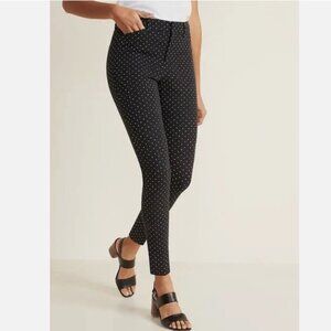 Old Navy Black & White Polka Dot Pixie Hi-Rise Pull-On Pant Size 12